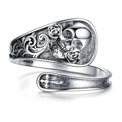 Ladies Skull & Roses Ring | Handcrafted by Silver Luthier