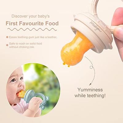 Baby Self Feeding Food Pacifier, Fresh Food Feeder Pacifier, Infant Fruit  Teething Toy With Silicone Pouches, Feeder Bottle Baby Food Feeder Teether