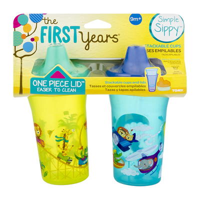 The First Years Baby Shark 9oz Hard Spout Portable Sippy Bin Cup