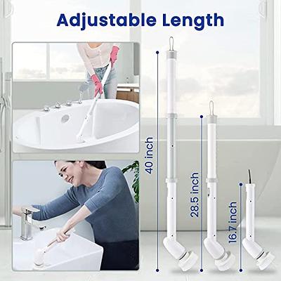 Electric Cleaning Brush, Rechargeable Electric Spin Scrubber Power Scrubber,  360 Degree Handheld Cleaning Brush with 4 Replaceable Scrubber Brush Heads  for Bathroom, Tub, Wall Tiles, Floor, Kitchen 