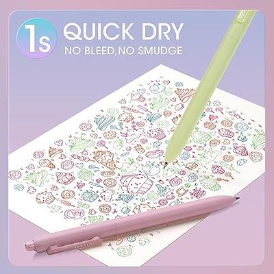 Retractable Gel Pen 0.5mm Fine Point, No Smear & Smudge Black ink Smooth  Writing Silent Pen for Journaling Sketching, Non Bleed