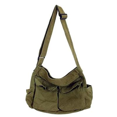 Large Capacity Hobo Shoulder Bag Canvas Messenger Bag 