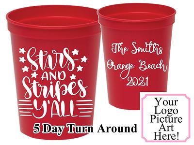 One Color Personalized Custom 16Oz Stadium Cup-4Th Of July Party Cups-Fourth  Cup Cups-Custom Patriotic - Yahoo Shopping
