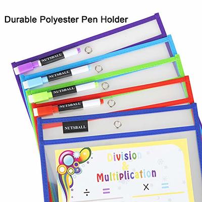 Dry Erase Pockets, Reusable Clear Plastic Dry Erase Sleeves with 1 Dry Erase  Eraser and 1 Rings for School or Work, Heavy Duty Paper Protector Sheet &  Card Pouch & Ticket Holder
