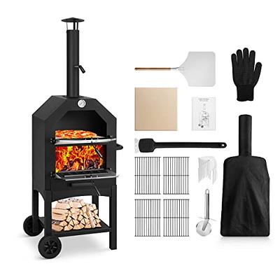 VEVOR VEVOR Portable Pizza Oven, 12Pellet Pizza Oven, Stainless Steel Pizza  Oven Outdoor, Wood Burning Pizza Oven w/ Foldable Feet Portable Wood Oven  w/ Complete Accessories & Pizza Bag for Outdoor Cooking