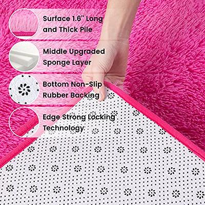 Ompaa Fluffy Rug, Super Soft Fuzzy Pink Area Rugs for Bedroom Girls Room  Living Room - 3' x 5' Large Plush Furry Shag Rug - Kids Playroom Nursery