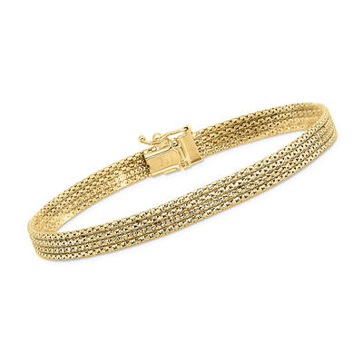 Italian 14kt Yellow Gold Multi-Row Popcorn-Chain Bracelet - Yahoo Shopping