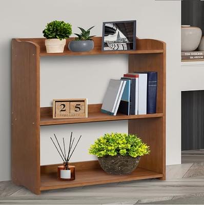 Tall Wooden Rustic 3-Tier Open Space Shelving with Bottom Hutch