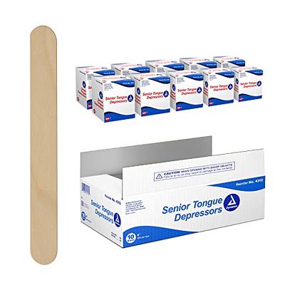 Dynarex Tongue Depressors Wood, Senior 6, Non-Sterile, with Precision Cut  and Polished Smooth Edges, 1 Case (10 Boxes of 500) - Yahoo Shopping
