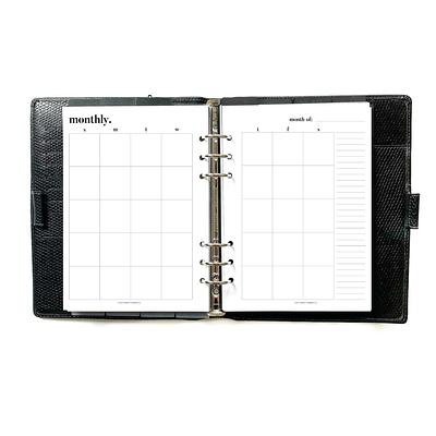 Printed Pocket Rings Tabbed Month on 2 Pages Deluxe Planner 