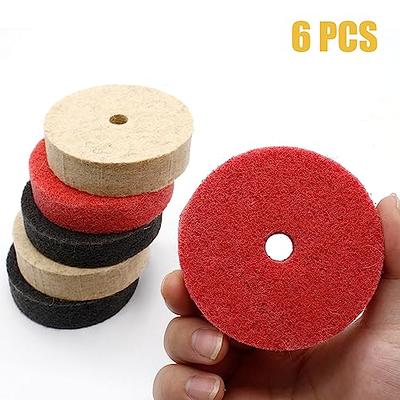 Biaungdo 3 Inch Fiber Buffing Wheel Kits, 6 Pcs Wool Polishing