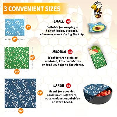 PICcircuit Beeswax Wrap 9 Pack, Beeswax Wraps For Food Storage