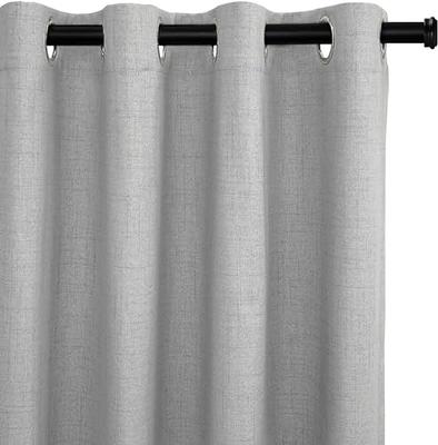 H.VERSAILTEX Ultimate Natural Effect Linen Semi-Sheer Curtains,Nickel  Grommet Window Curtain Panels for Living Room/Bedroom(Set of 2)