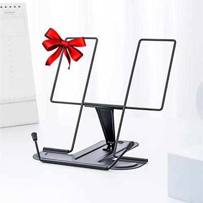 MSDADA Metal Book Stand for Desk, Adjustable Reading Rest Book