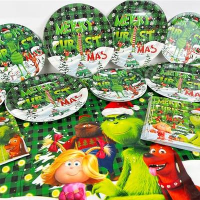 10pcs Christmas Themed Disposable Party Dinnerware Set, Including Paper Cups,  Ideal For Christmas Party Decoration