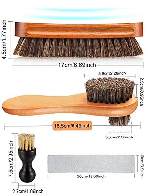 Stone and Clark Portable Mini Horsehair Shoe Brush - Brown