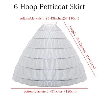 Petticoats Bottom Skirts Full Shape 6 Hoop Skirt Ball Gown