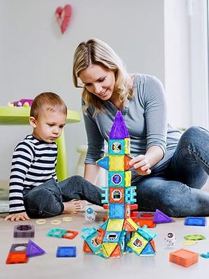  Coodoo Upgraded Magnetic Blocks Tough Tiles STEM Toys for 3+  Year Old Boys and Girls Learning by Playing Games for Toddlers Kids,  Compatible with Major Brands Building Blocks - Starter Set 