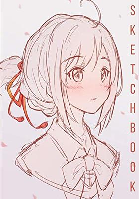 Kawaii Sketchbook: Cute anime girl blank drawing pad, manga artist  notebook, doodle journal