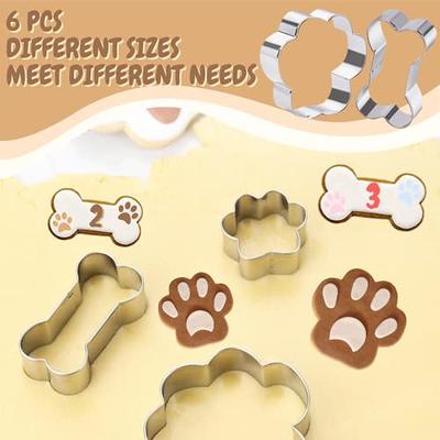 6pcs/set Cookie Cutters In Dog Shape, Plastic Cookie Knife, Pastry