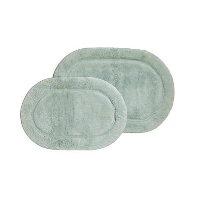 Nautica Micellar Cotton Solid Reversible 2 Piece Bath Rug Set - Grey