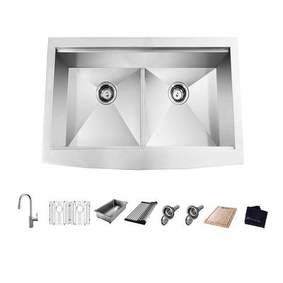 Stainless Steel Kitchen Sink Vessel Set With Faucet Double Sinks Kitchen  Sink