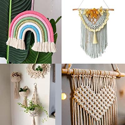 Hilo Macrame 2mm x 100m, Fiyuer 4 Piezas Hilo de Tejer, Hilo para Macramé,  Cordón Natural, Macramé para DIY Craft Knitting Wall Hanging Decoration