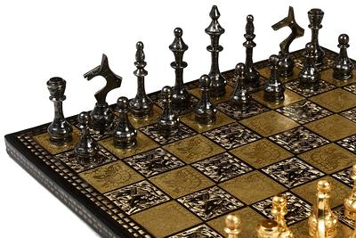 Metal Chess Pieces Gold Board Games