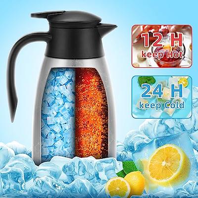 Mifoci 2 Pcs Coffee Carafe with cleaning Brush 61 oz Stainless Steel Hot  Water Dispenser Hot Water Urn Thermal Pot Insulated Water Pitcher for tea  Cold Heat Retention, Silver, Blue - Yahoo Shopping