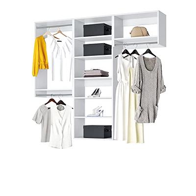 Pipishell Hanging Closet Organizer 6-Shelf, Hanging Shelves for Closet with  3 Removable Drawers & Side Pockets for Bedroom or Garment Rack, 12' x 12