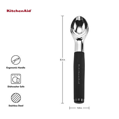 Kitchenaid Chrome Ice Cream Scoop in Black Soft Handle, Dishwasher Safe -  Yahoo Shopping