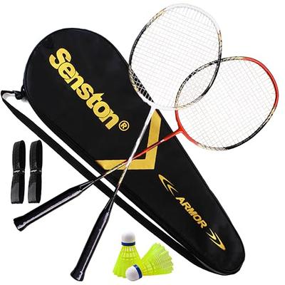 Senston Badminton Rackets Set of 4, Badminton Set for Outdoor Backyards  Gym, Lightweight Badminton Rackets 4 Pack with 6 Nylon Shuttlecocks