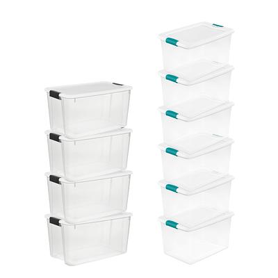 Sterilite 50 Quart Storage Clear Base Stackable Latching ShelfTote (18 Pack)