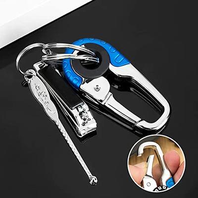 Carabiner Heavy Duty Double Ring Keychain Locking Key Ring, Key Fob Holder,  Keychain Carabiner, Clip for Keys, Car Key Chain, for Car Keys 