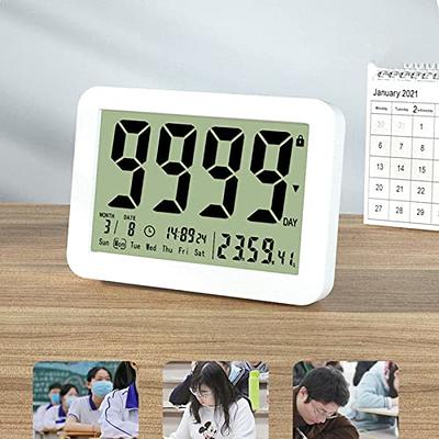 Lily's Home Retro Kitchen Clock with Temperature and Timer (White)
