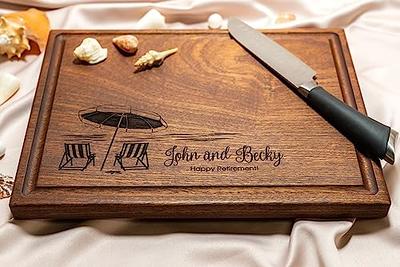 Personalized Engraved Cutting Board for a Couple, Design: L7