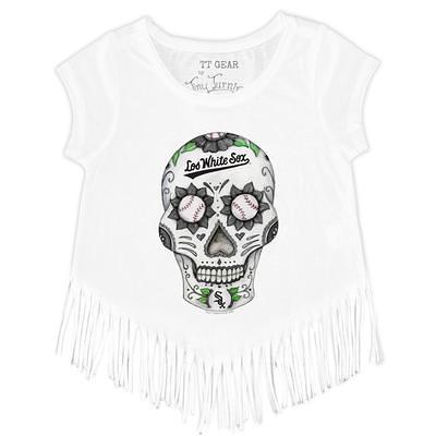 Lids Atlanta Braves Tiny Turnip Girls Toddler Heart Bat Fringe T-Shirt -  White