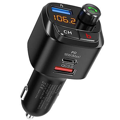 LENCENT FM Bluetooth 5.3 Transmitter for Car Adjustable Treble and Bass  Sound Music Player Supports PD30W Fast Charging Car Kit