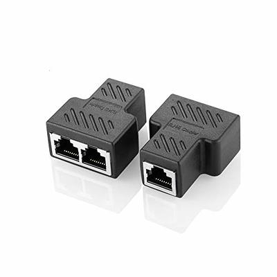 Gigabit Ethernet Splitter 1 to 2 - Network Splitter with USB Power Cable,  RJ45 Internet Splitter Adapter 1000Mbps High Speed for Cat 5/5e/6/7/8 Cable