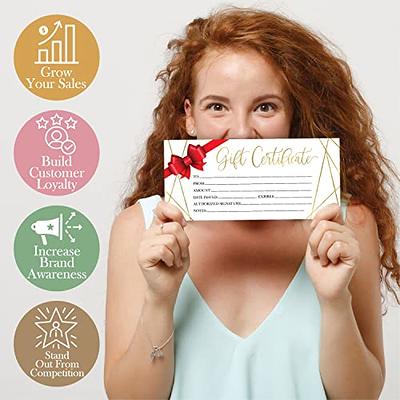 25 Blank Gift Certificates For Business Supplies - Rustic Generic