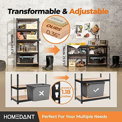 HOMEDANT House 5-Tier Laminated Metal Shelving Unit Adjustable Storage  Utility Rack Heavy Duty Shelves Organization Multipurpose Shelf Kitchen  Garage Pantry Closet 3Pack - Yahoo Shopping