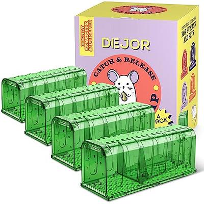 4 Pcs Humane Mouse Traps No Kill, Live Mouse Traps Indoor for Home,  Reusable Mice Small Rat Trap Catcher for House & Outdoors