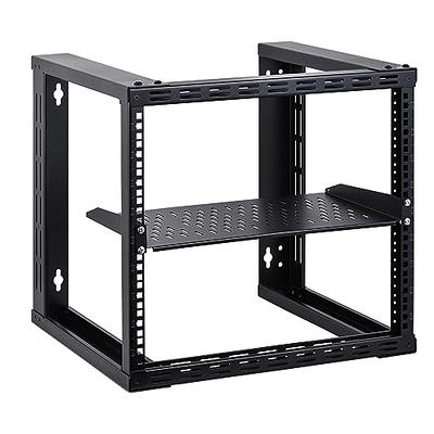 1U Fixed Server Rack Mount Shelf - 10in Deep Steel Universal Cantilever  Tray for 19 AV/ Network Equipment Rack - Heavy Duty Steel - Weight  Capacity