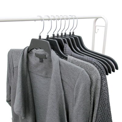 10 Pk Non Slip Hangers with Clips - Black