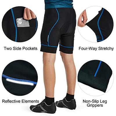 Przewalski Men's Cycling Bike Bib Shorts with Phone Pockets,4D