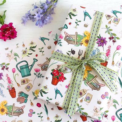 Floral Gardening Gift Wrap With Tag Of Garden Flowers Wrapping Paper,  Scrapbook Paper - Yahoo Shopping