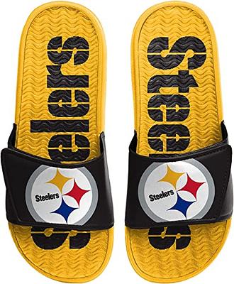 FOCO NFL Boys Youth 8-16 Colorblock Team Logo Sport Adjustable Gel Slide Flip Flop Sandals Slippers