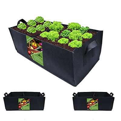 Premium 10-gallon Fabric Grow Bags 3-packs or 5-packs With Drainage Holes,  Handles and Harvest Window Perfect for Healthy Plant Growth 