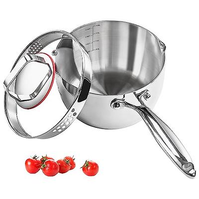 MÉMÉCOOK 2.5 Quart Stainless Steel Pot, Sauce Pan, Cooking Pots