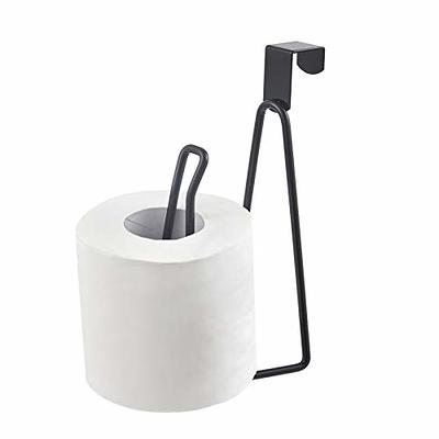 mDesign Steel Standing Modern Toilet Paper Holder Dispenser - Graphite Gray